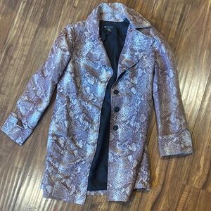 INC International Concepts Snake Print Trench Coat